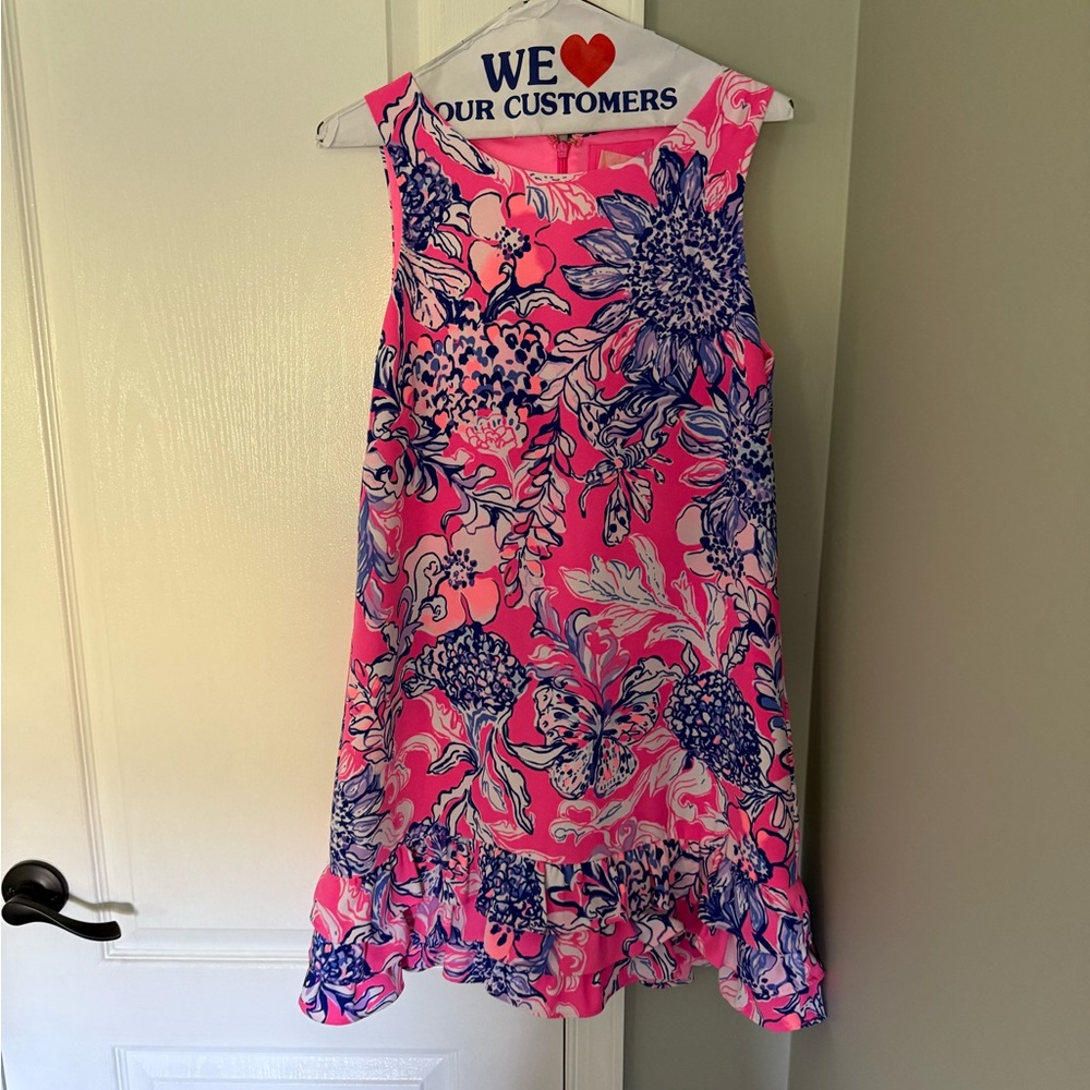 Lilly Pulitzer Floral Pink and Blue Romper Dress